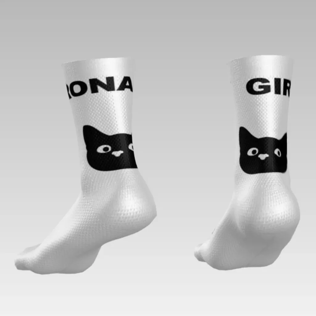 Bikecat Cat Girona Socks (White, L-XL)