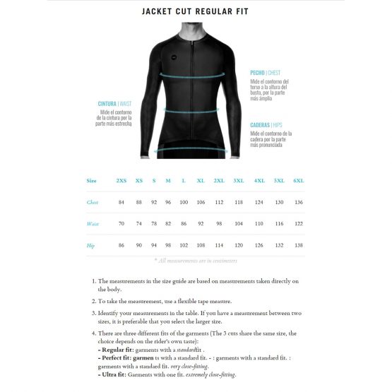 Size Chart - Gobik Croops - Unisex rain jacket