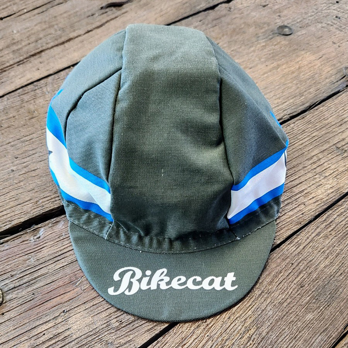 Bikecat Girona Vintage cap - olive/blue - front